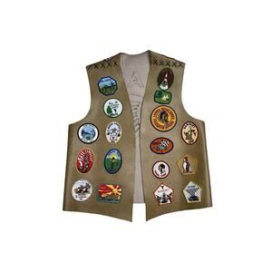 Vintage YMCA Indian Guides Leather Vest Patch Lot 1980s Livonia Miami